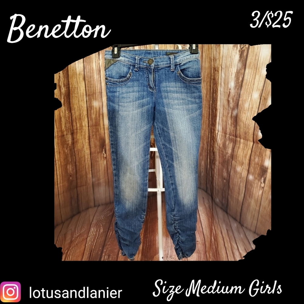 Benetton Girl's Slim Jeans Sz M 3/$25